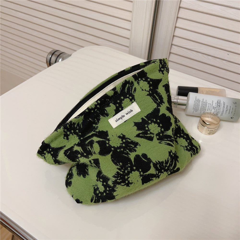 Vintage Jacquard Square Cosmetic Bag