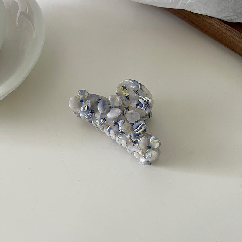 Vintage Rhinestone Flower Acetate Hair Claw