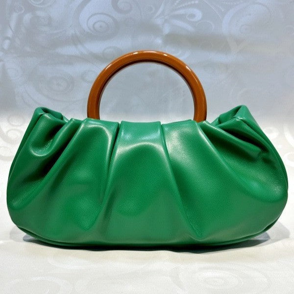 Stylish Ruched Cloud Round Handle Evening Handbag