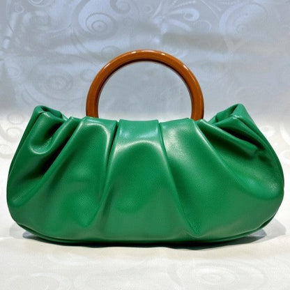 Stylish Ruched Cloud Round Handle Evening Handbag