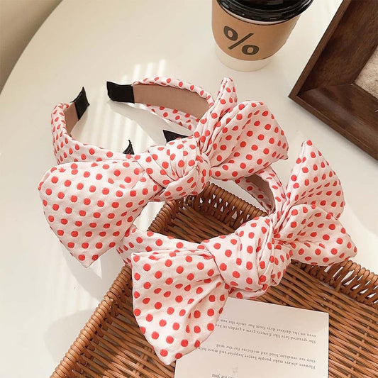 Cute Polka Dot Bow Wide Headbands