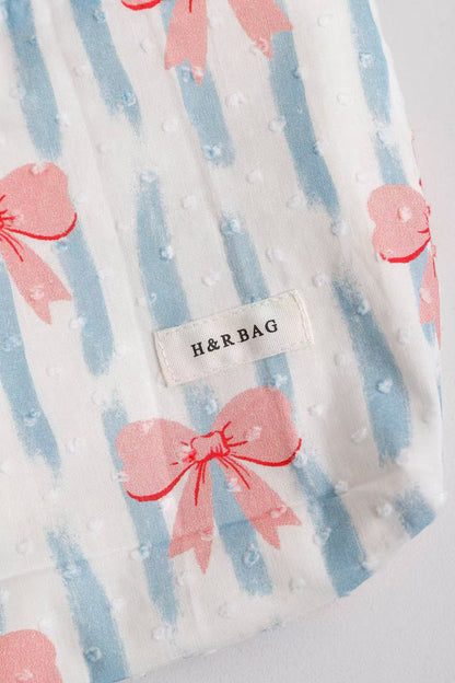 Elegant Floral Print Travel Cosmetic Pouch