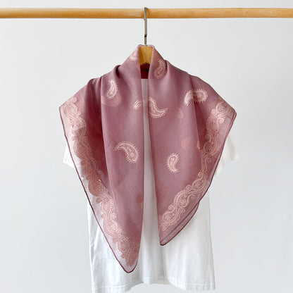 Vintage Burnout Paisley Square Satin Scarf