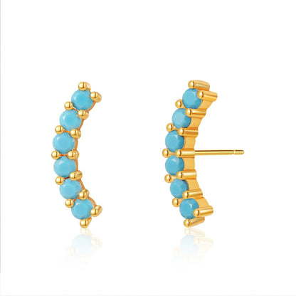 Simple Corlorful Turquoise Stud Earrings