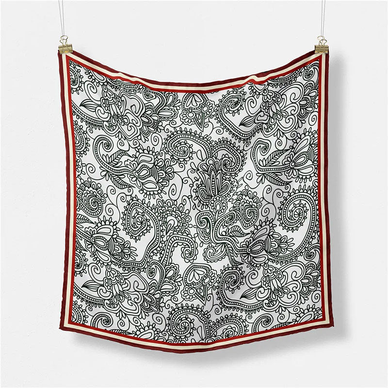 Simple Print Scarf Satin Scarf