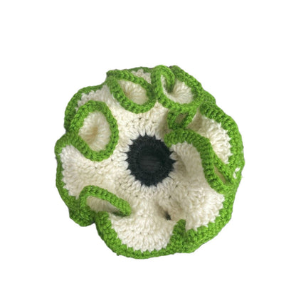 Color Contrast Ruffled Handmade Crochet Scrunchies