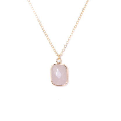 Irregiular Pink Crystal Pendant Simple Neckalces