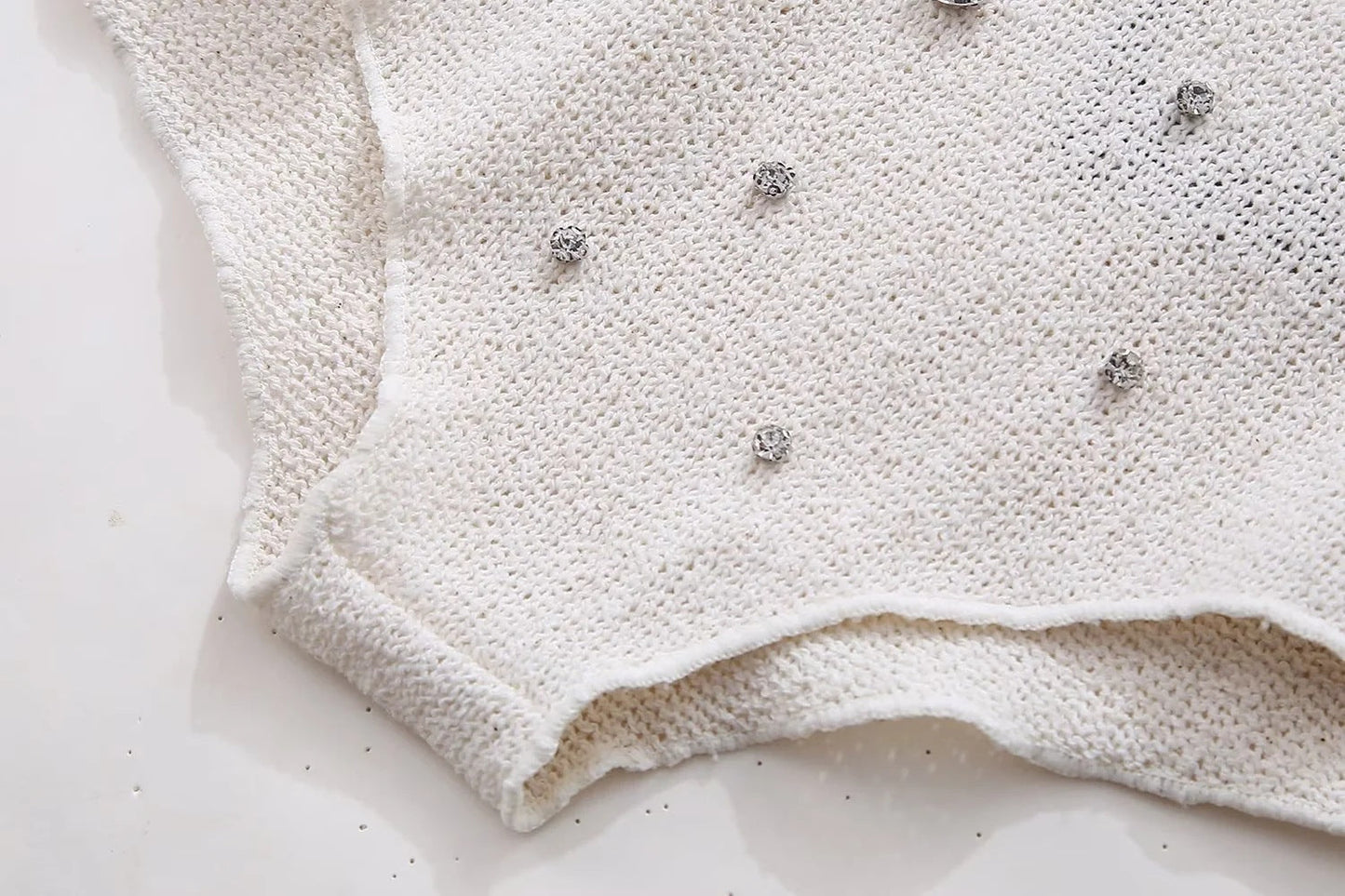 Sexy Rhinestone Halter Top Triangle Shorts Set