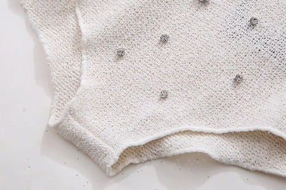 Sexy Rhinestone Halter Top Triangle Shorts Set