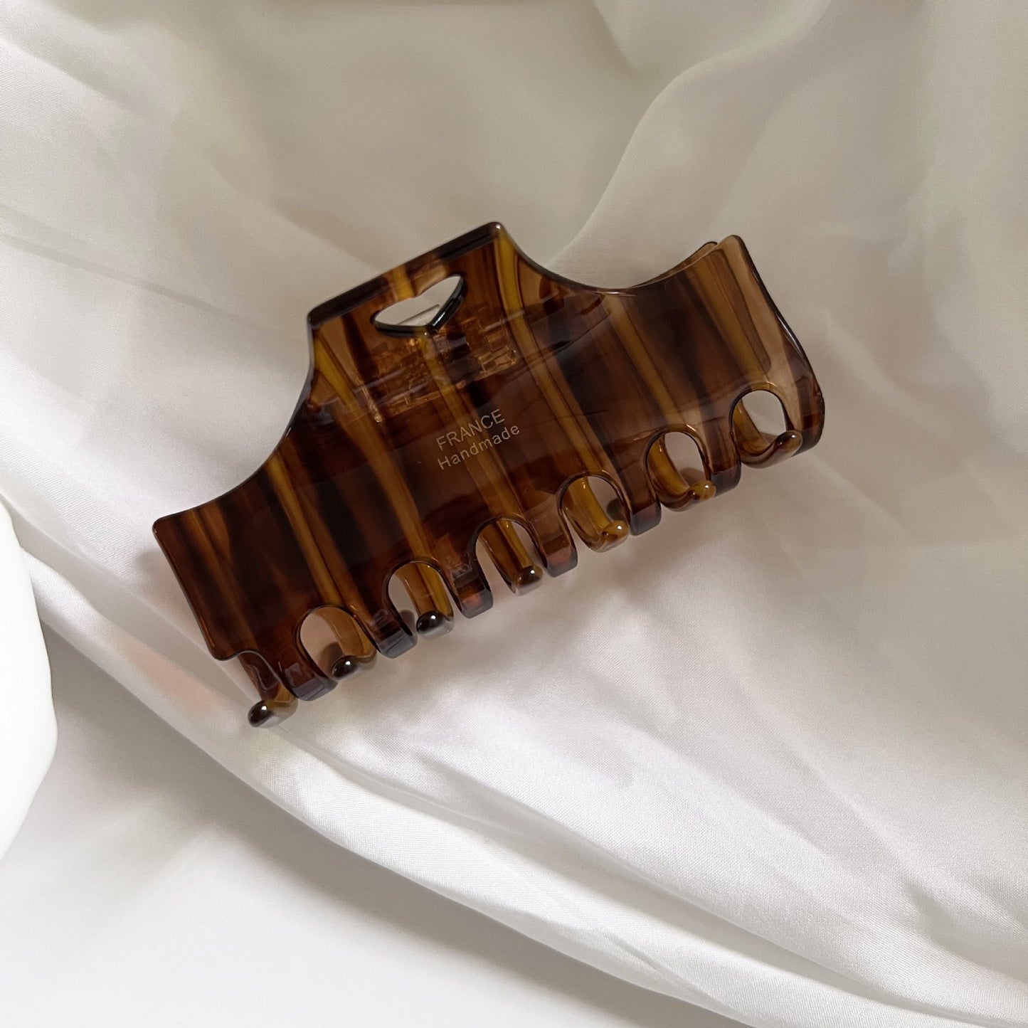 Vintage Heart Stripe Acetate Hair Claw