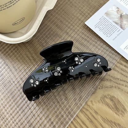 Elegant Black Rhinestone Acetate Hair Claw
