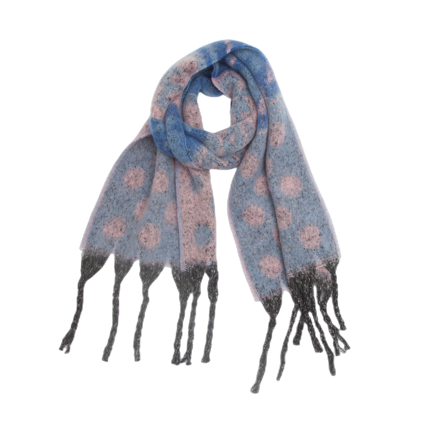 Contrast Color Print Tassel Scarves