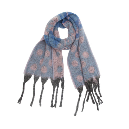 Contrast Color Print Tassel Scarves