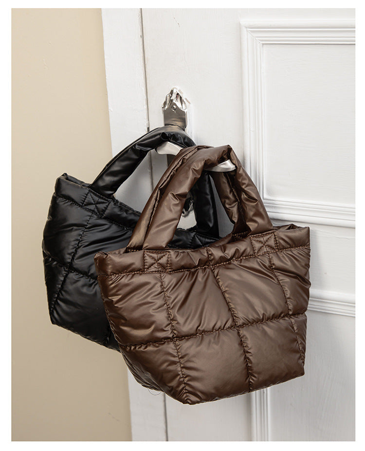 Solid Color Simple Puffer Handbag