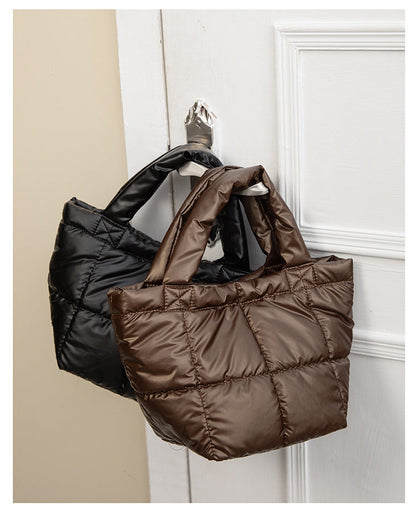 Solid Color Simple Puffer Handbag