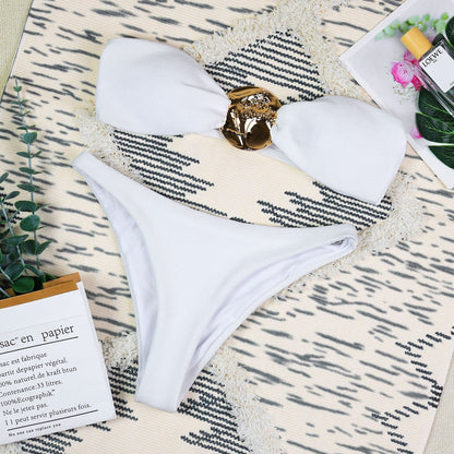 Strapless Bikini Bottom One Shoulder Cover