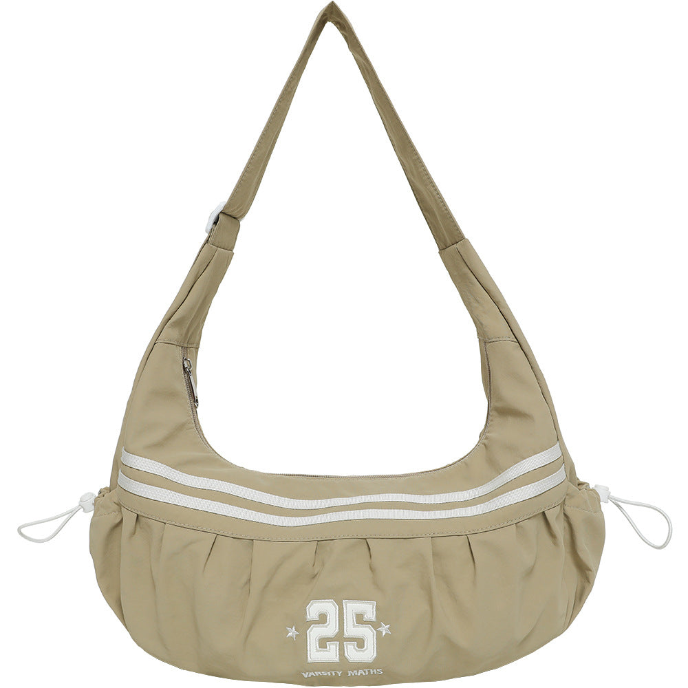 Simple Solid Color Print Portable Crossbody Bag