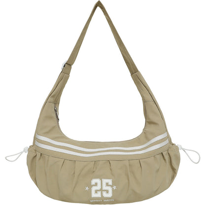 Simple Solid Color Print Portable Crossbody Bag