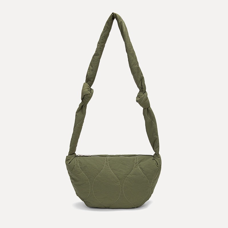 Simple Solod Color Puffer Shoulder Bag