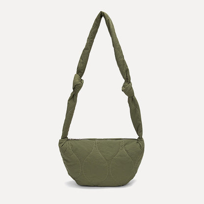 Simple Solod Color Puffer Shoulder Bag