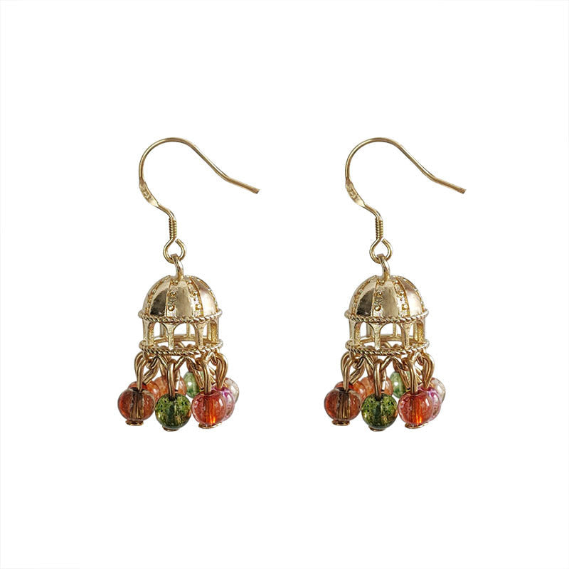 Wind Chime Beaded Tassel Drop Earrings