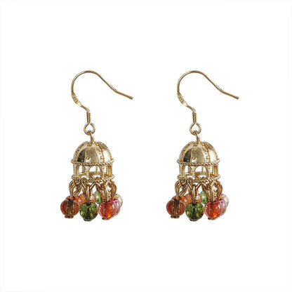 Wind Chime Beaded Tassel Drop Earrings