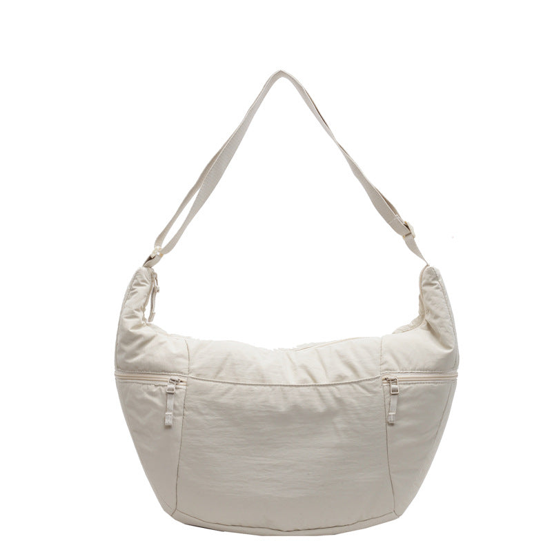 Casual Solid Color Nylon Shoulder Bag