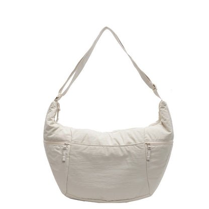 Casual Solid Color Nylon Shoulder Bag