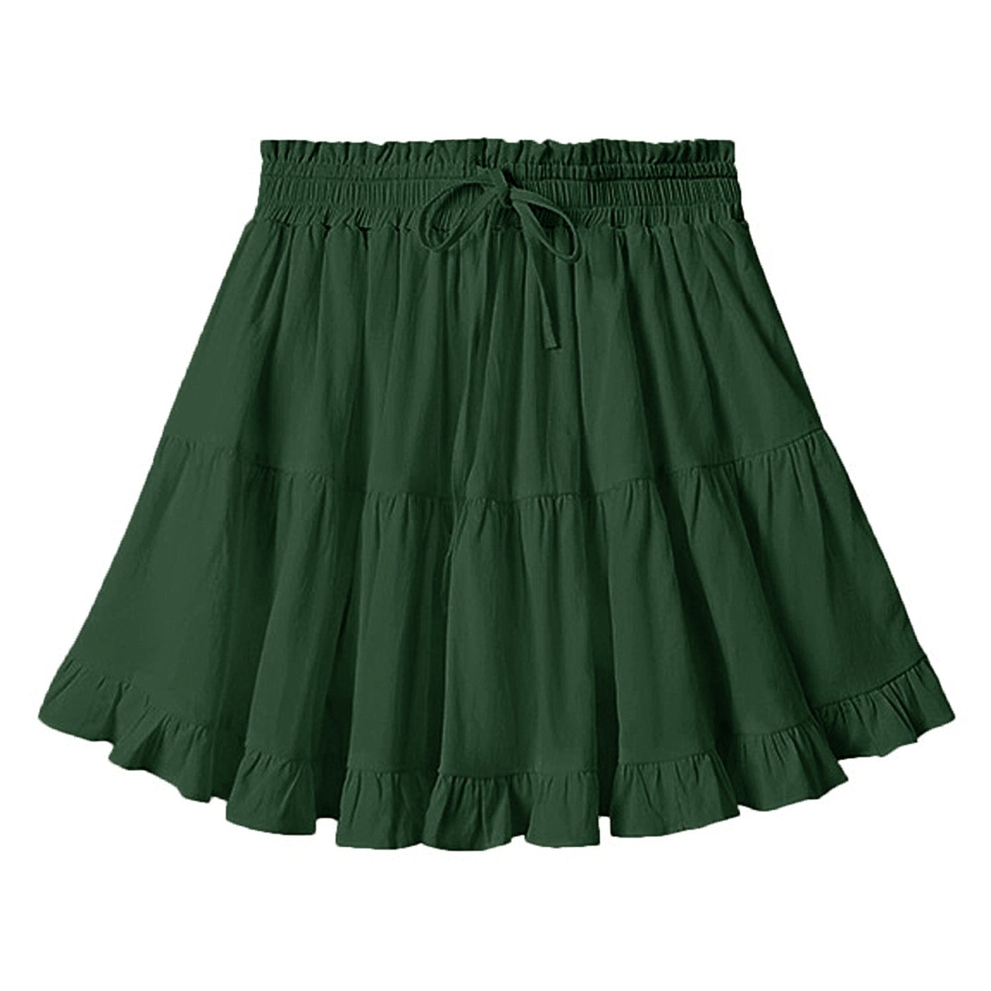 Trendy Pleated High Waisted Drawstring Skirt
