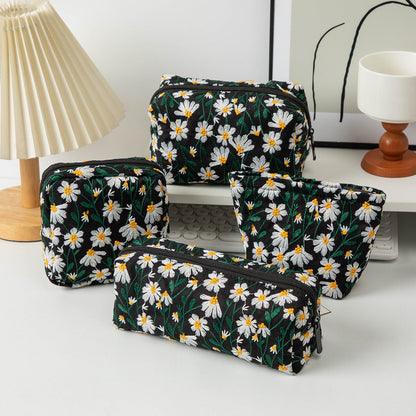 Daisy Embroidered Portable Storage Bag