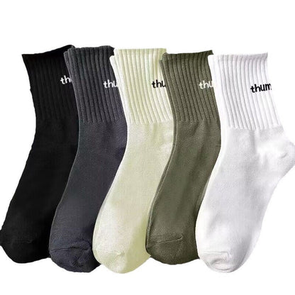 Simple Letter Solid Color Soft Socks