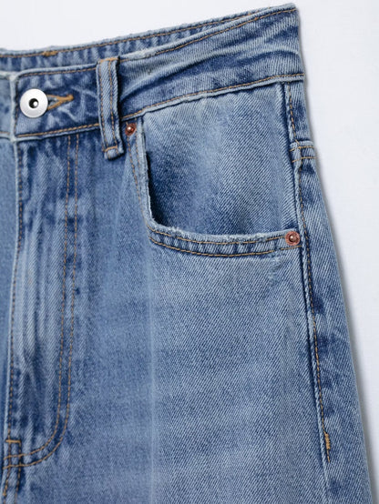 Casual  Distressed Loose Mid Rise Jeans