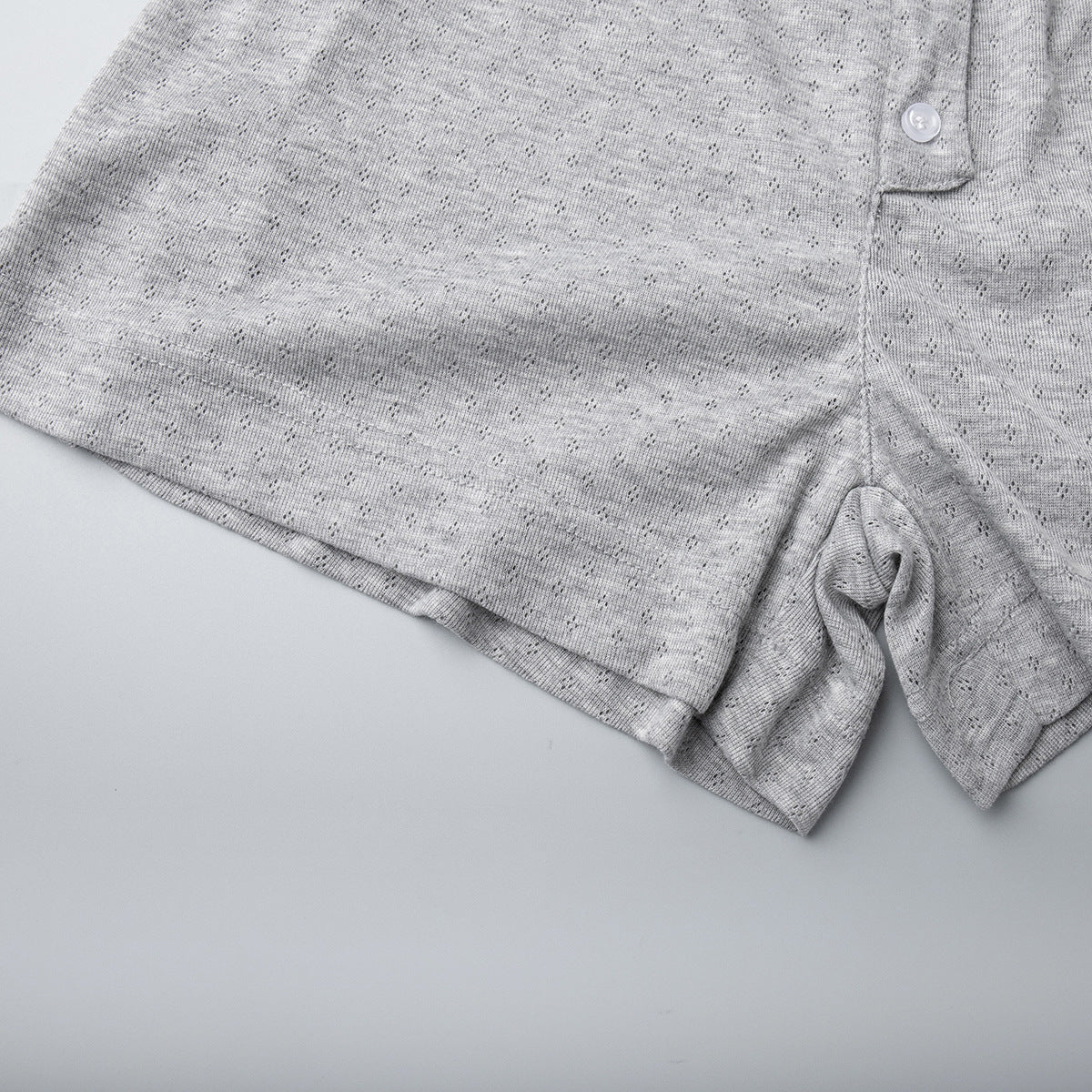 Knit Long Sleeve Top Shorts Sleepwear Set