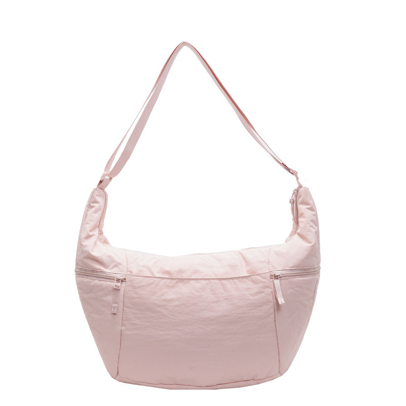 Casual Solid Color Nylon Shoulder Bag