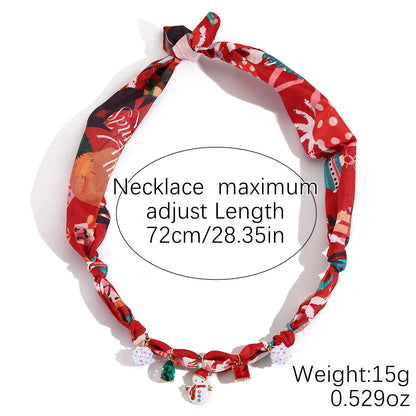 Elegant Pendant Floral Scarf Necklace