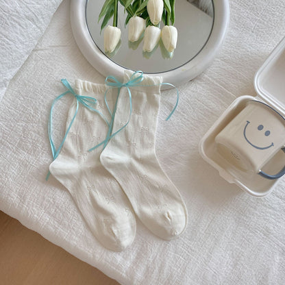 Bow Sweet Mesh Thin Socks