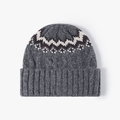 Contrast Color Twist Knit Beanie