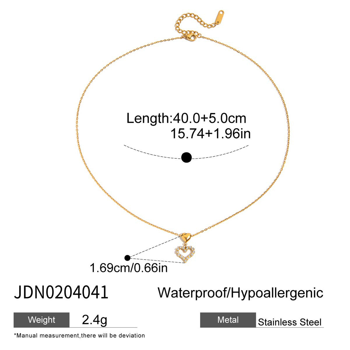 Trendy Hollow Heart Stainless Steel Necklace