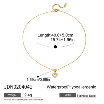 Trendy Hollow Heart Stainless Steel Necklace