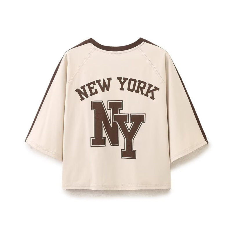 Trendy Short Sleeve Letter Printed T-Shirt