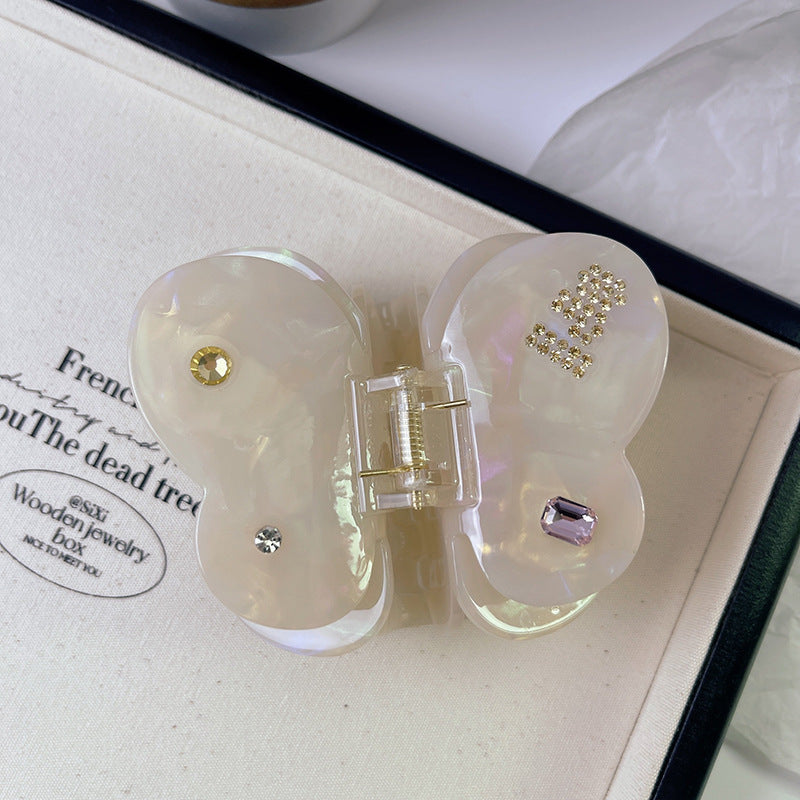 2+Rhinestone Sweet Butterfly Mulricolor Hair Claws