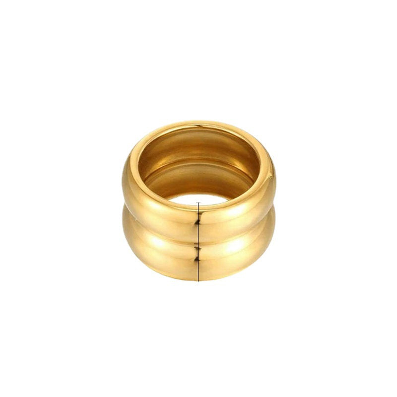 Wide Edge Double Layered Simple Ring