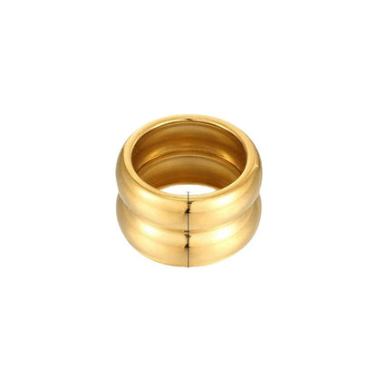 Wide Edge Double Layered Simple Ring