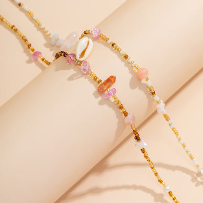 Boho Layered Shell Stone Bead Body Chain
