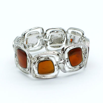 Retro Irregular Shape Enamel Stretch Bracelet