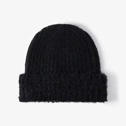 Spliced Color Knit Hat Paded Beanie