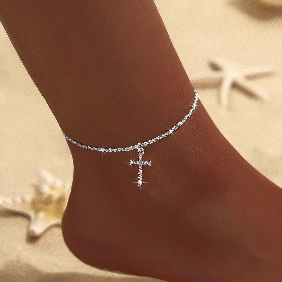 Simple Glitter Double Anklet