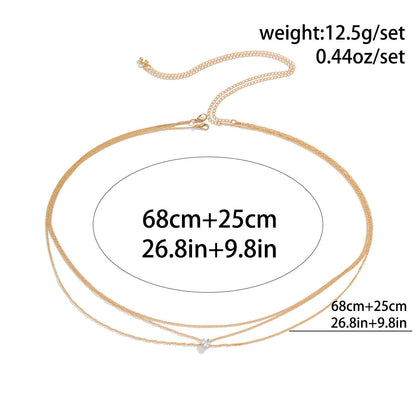 Simple Rhinestone Heart Waist Chain