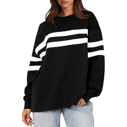 Oversize Splicing Casual Pullover Sweatshirt