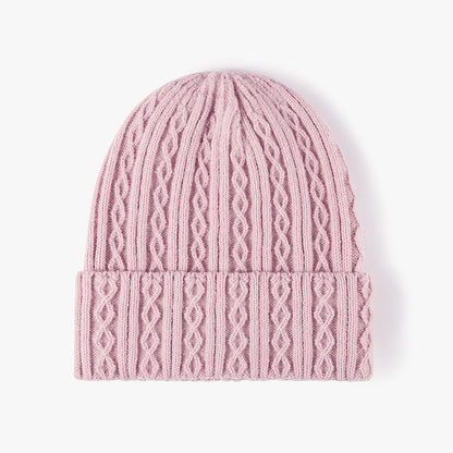 Solid Color Twist Snug Knit Beanie